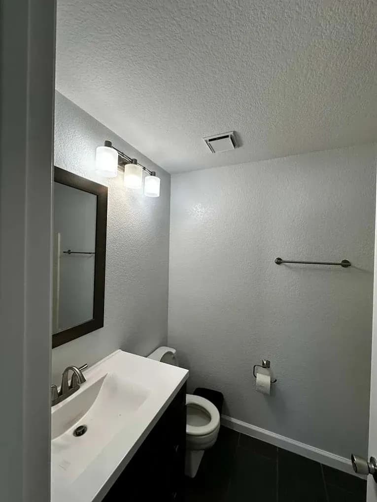 Repainted bathroom with crisp trim work — Riverside, CA